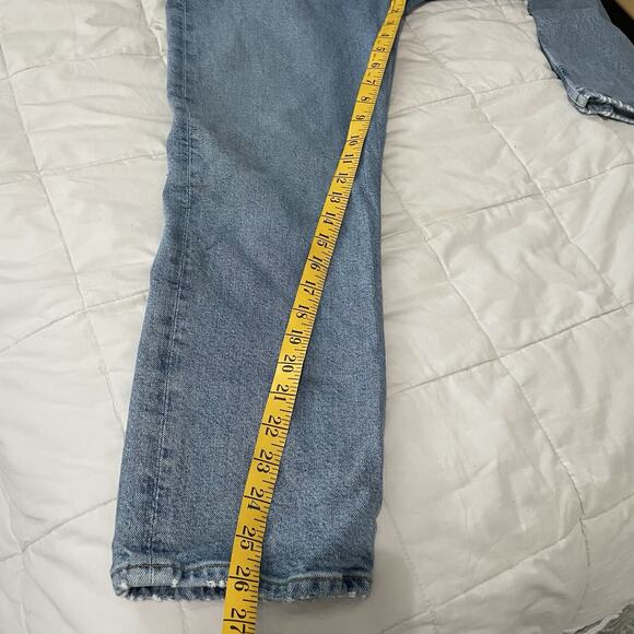 Agolde Jeans Women Size 28 Blue Riley Cropped Denim Button Fly Designer Stretch - Picture 7 of 11